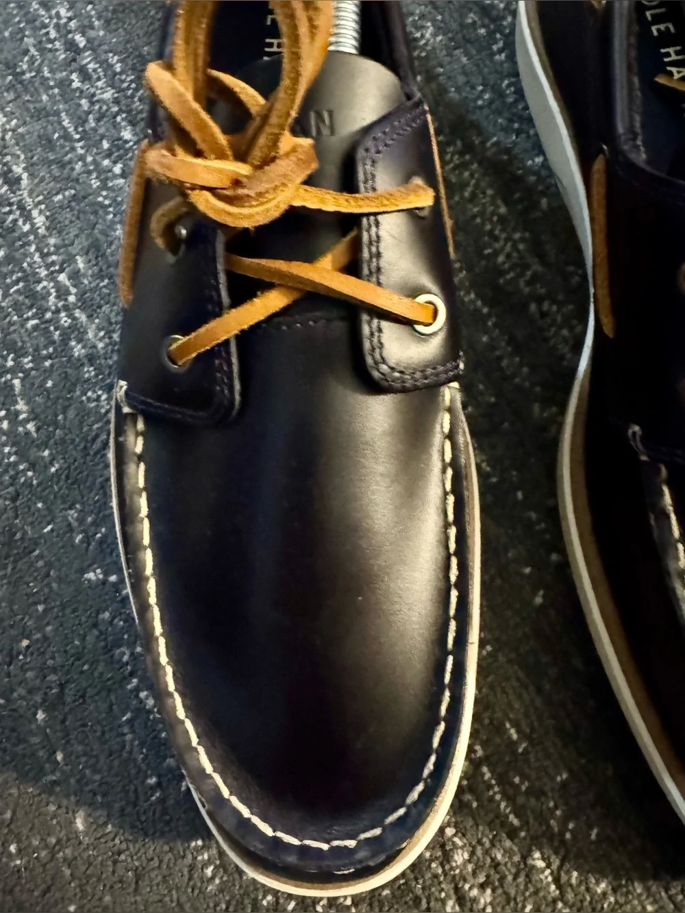 Cole Haan Men’s Grandpro Windward Boat Shoe, Size 12M (Midnight Blue)